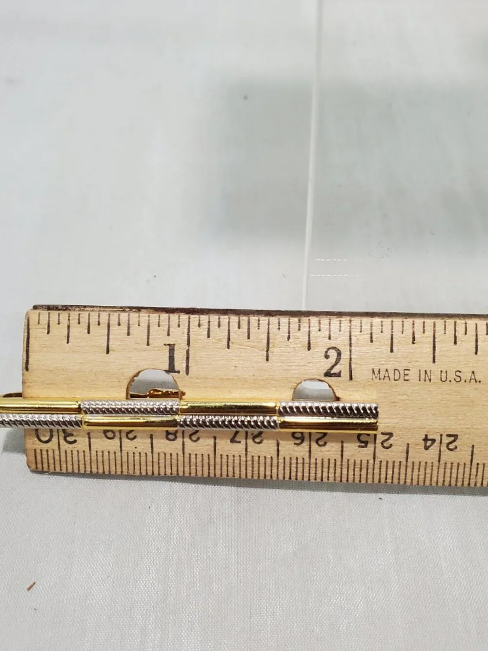 Gold-Tone & Silver-Tone Striped 3-Piece Cufflink and Tie Clip Set